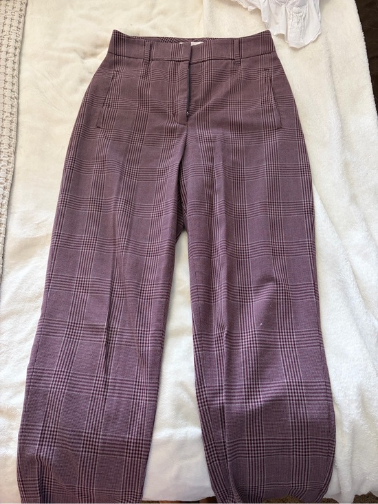 Wilfred Pants - Wilfred Plum Plaid Straight-Leg Trousers
